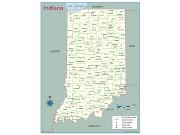 Indiana <br />County Outline <br /> Wall Map Map