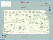 Kansas <br />County Outline <br /> Wall Map Map