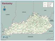 Kentucky <br />County Outline <br /> Wall Map Map