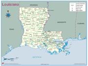 Louisiana <br />County Outline <br /> Wall Map Map