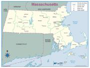Massachusetts <br />County Outline <br /> Wall Map Map