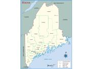Maine <br />County Outline <br /> Wall Map Map