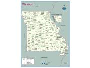 Missouri <br />County Outline <br /> Wall Map Map