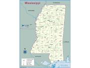 Mississippi <br />County Outline <br /> Wall Map Map