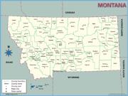 Montana <br />County Outline <br /> Wall Map Map