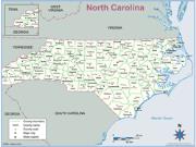 North Carolina <br />County Outline <br /> Wall Map Map