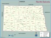 North Dakota <br />County Outline <br /> Wall Map Map