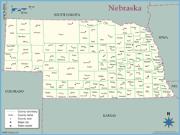 Nebraska <br />County Outline <br /> Wall Map Map