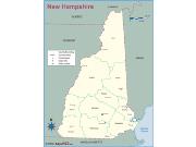 New Hampshire <br />County Outline <br /> Wall Map Map