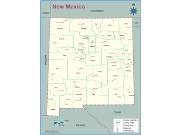 New Mexico <br />County Outline <br /> Wall Map Map