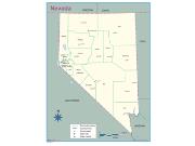 Nevada <br />County Outline <br /> Wall Map Map
