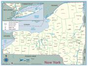 New York <br />County Outline <br /> Wall Map Map