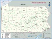 Pennsylvania <br />County Outline <br /> Wall Map Map