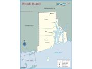 Rhode Island <br />County Outline <br /> Wall Map Map