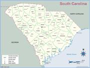 South Carolina <br />County Outline <br /> Wall Map Map