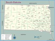 South Dakota <br />County Outline <br /> Wall Map Map