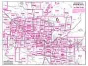 Phoenix Metropolitan Arterial Streets <br /> Zip Code <br /> Wall Map Map