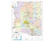 Arizona Counties and Roads <br /> Wall Map Map