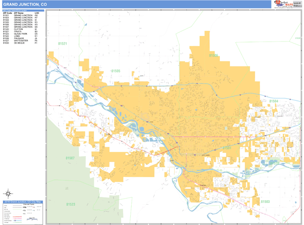 Grand Junction Colorado Zip Code Map Aerial Photography Map Of Grand
