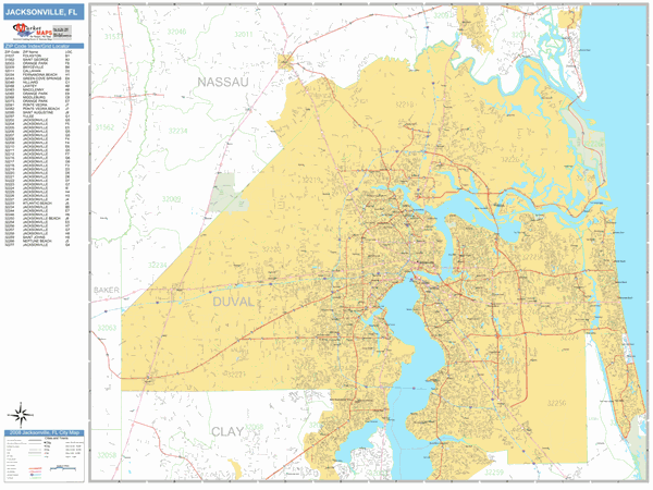 Jacksonville Zip Code Boundary Map Jacksonville, Florida ZIP Codes