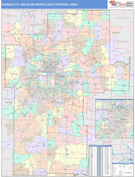 Kansas City Metropolitan Area Zip Code Map Kansas City Metro Area