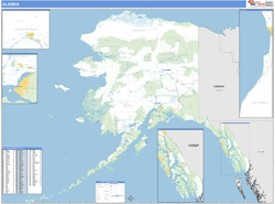 Alaska  Zip Code Wall Map