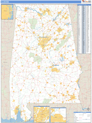 Alabama  Zip Code Wall Map