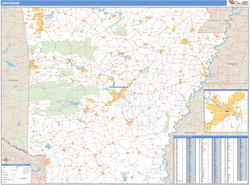 Arkansas  Zip Code Wall Map