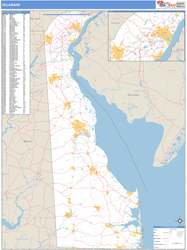 Delaware  Zip Code Wall Map