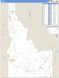 Idaho  Zip Code Wall Map