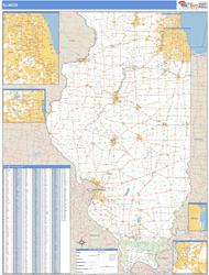 Illinois  Zip Code Wall Map