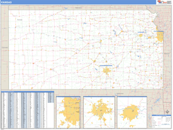 Kansas  Zip Code Wall Map