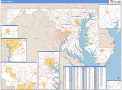 Maryland  Zip Code Wall Map