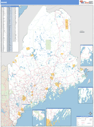 Maine  Zip Code Wall Map