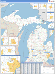 Michigan  Zip Code Wall Map