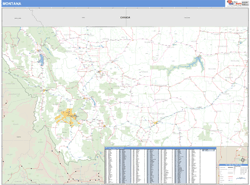 Montana  Zip Code Wall Map