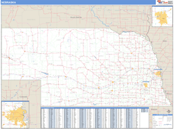 Nebraska  Zip Code Wall Map