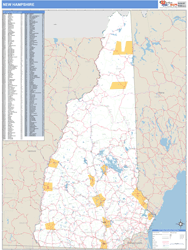 New Hampshire  Zip Code Wall Map