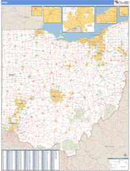 Ohio  Zip Code Wall Map