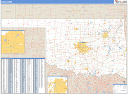 Oklahoma  Zip Code Wall Map