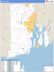 Rhode Island  Zip Code Wall Map