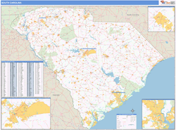 South Carolina  Zip Code Wall Map