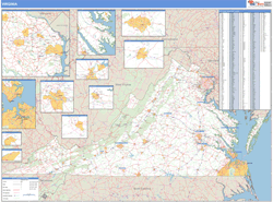 Virginia  Zip Code Wall Map