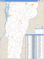 Vermont  Zip Code Wall Map