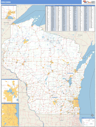 Wisconsin  Zip Code Wall Map