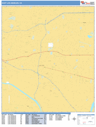 East Los Angeles Wall Map