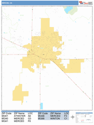 Merced Wall Map