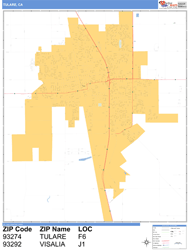 Tulare Wall Map