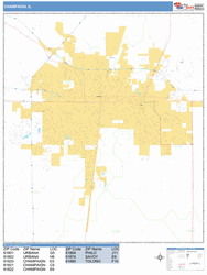 Champaign Wall Map