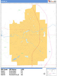 Kokomo Wall Map